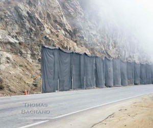 Avalanche fence.  Hwy 1.  Big Sur, California by Thomas Bachand