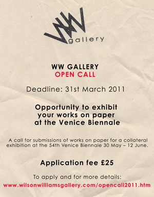 Learn more about the Open Call for the Venice Biennial at the WW Gallery!