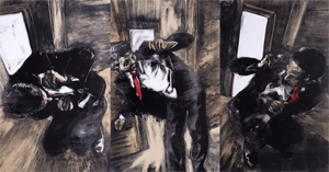 Shamefaced - a monotype triptych by Daniel Embree
