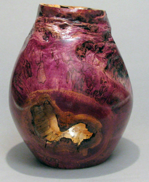 "Natural Edge Vase with Occlusions" (Maple wood) by Wes Loukota