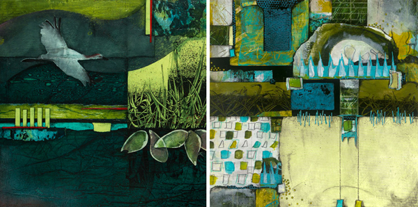 "Steady Your Course" & "Refrain" (mixed-media collage) by Laura Lein-Svencner!